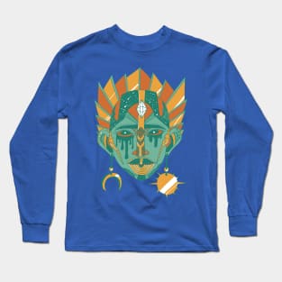 Mountain Green African Mask No 12 Long Sleeve T-Shirt